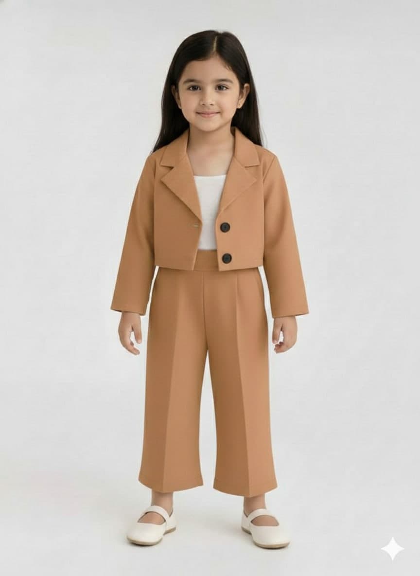 Camel Colour Girls Tracksuit Westren Dress (1 yr-12 yr)