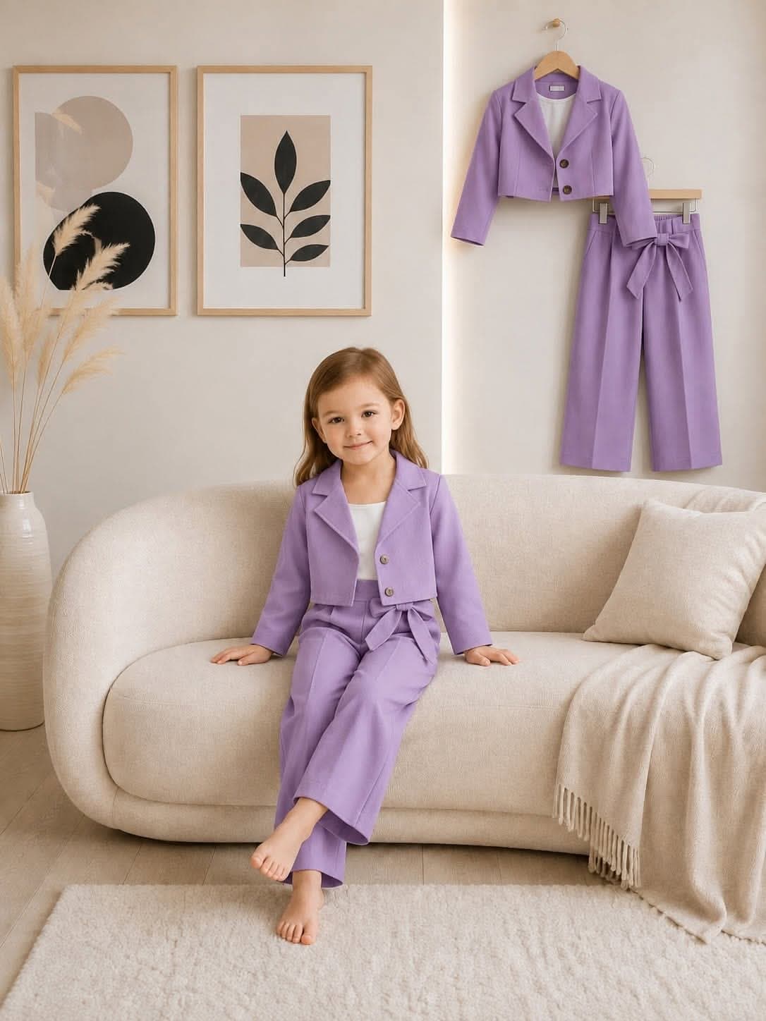 Lavender Colour Girls Tracksuit Westren Dress (1 yr-12 yr)